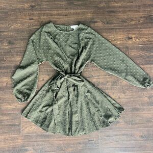 She + Sky Olive Textured Dress